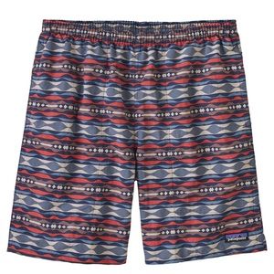 NWT Patagonia Baggies Longs 7” Shorts in Coast Highway Multi: Sumac Red